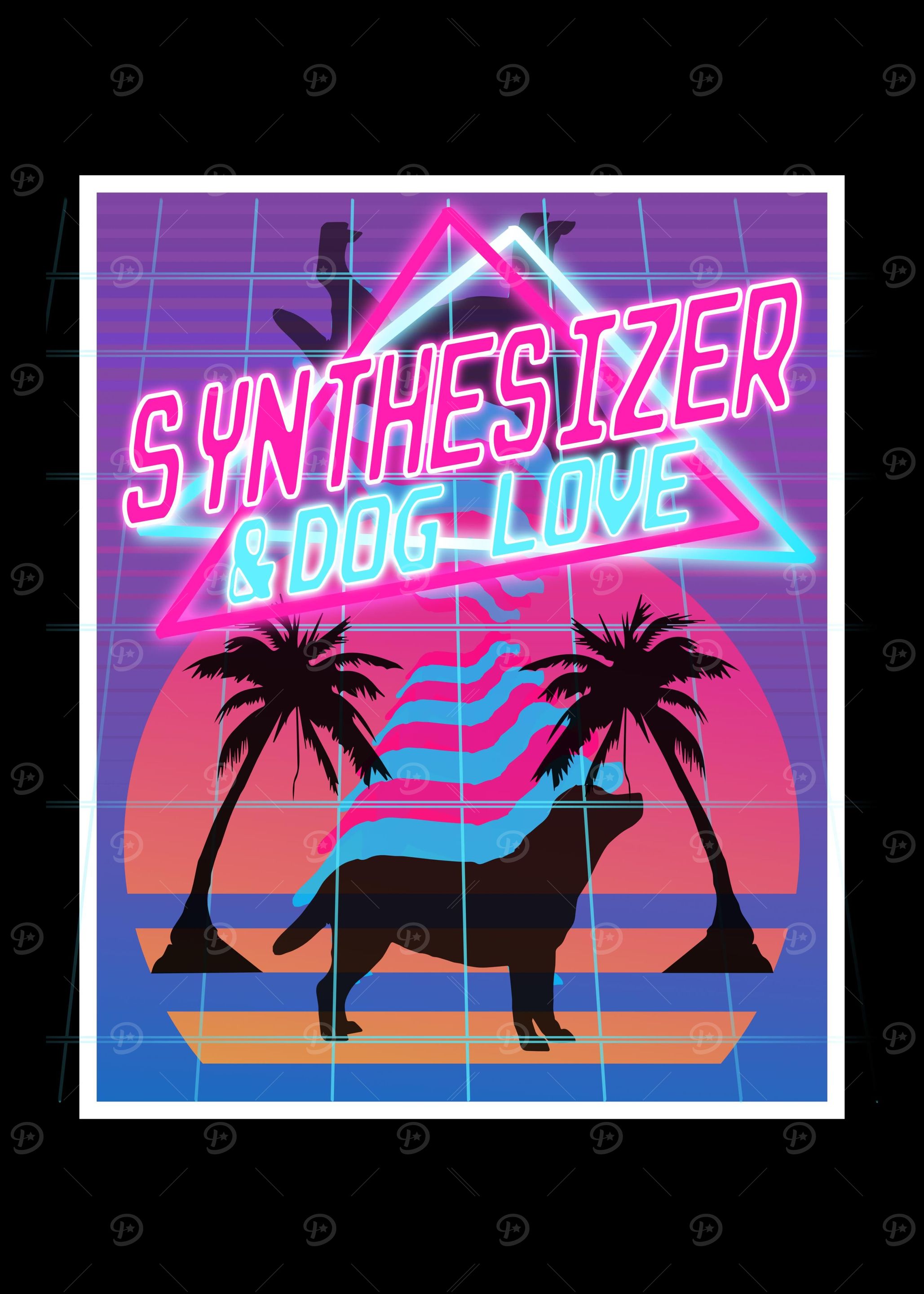 Vaporwave Aesthetic Dog