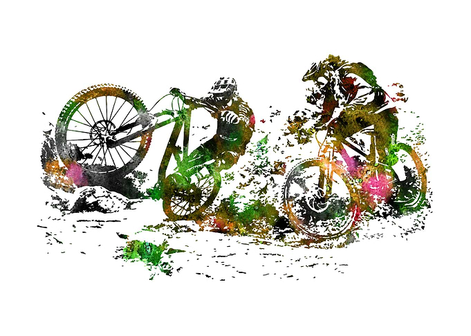 Mountain biking couple