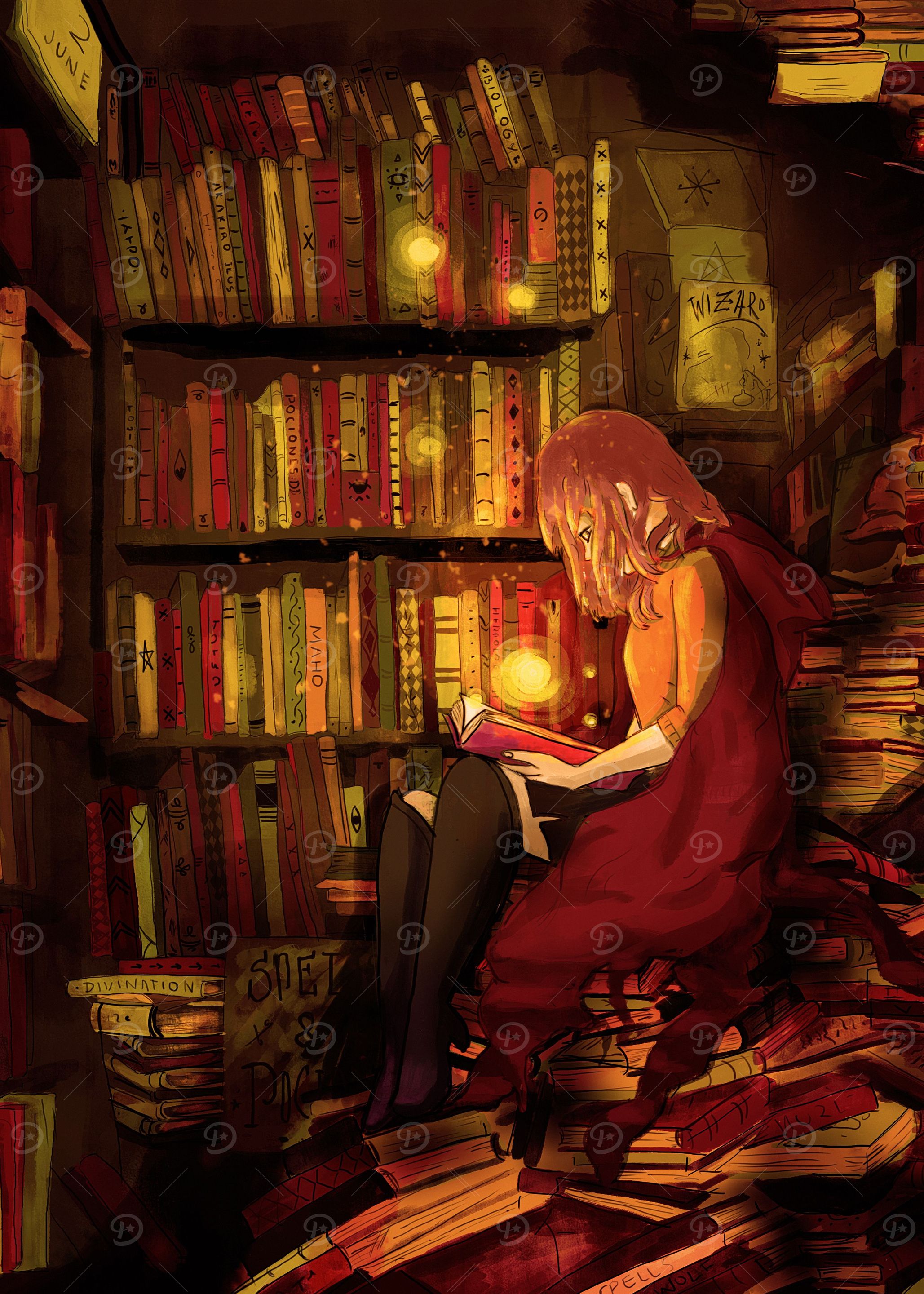 Magic library witch