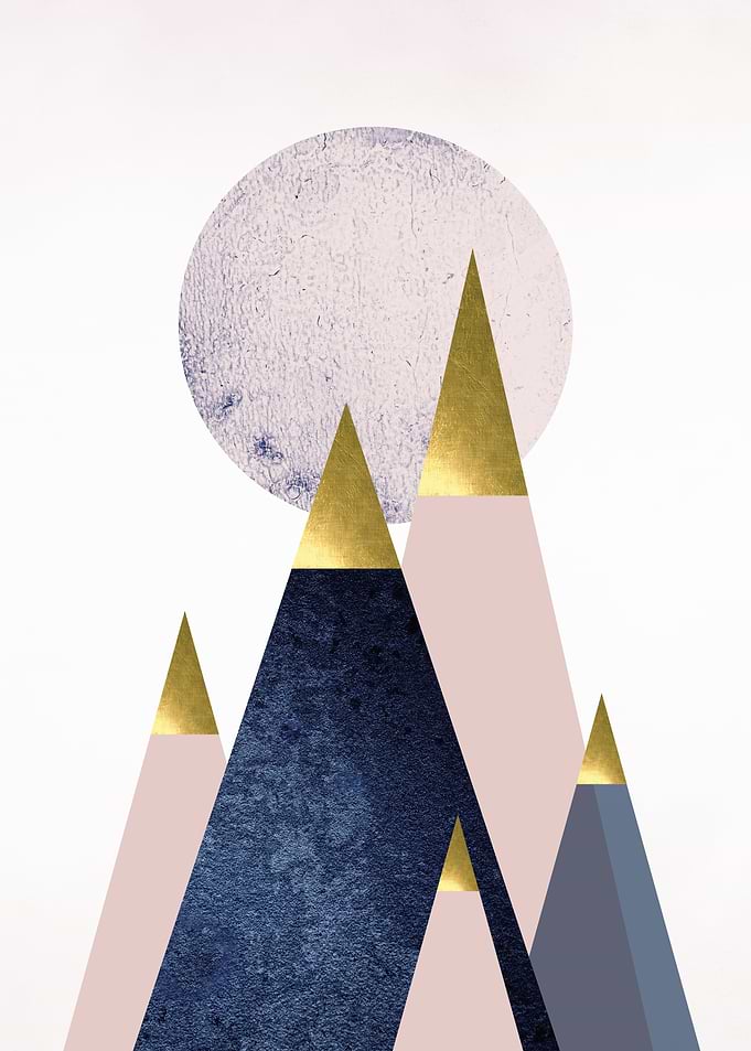Navy Blush Gold Mountains