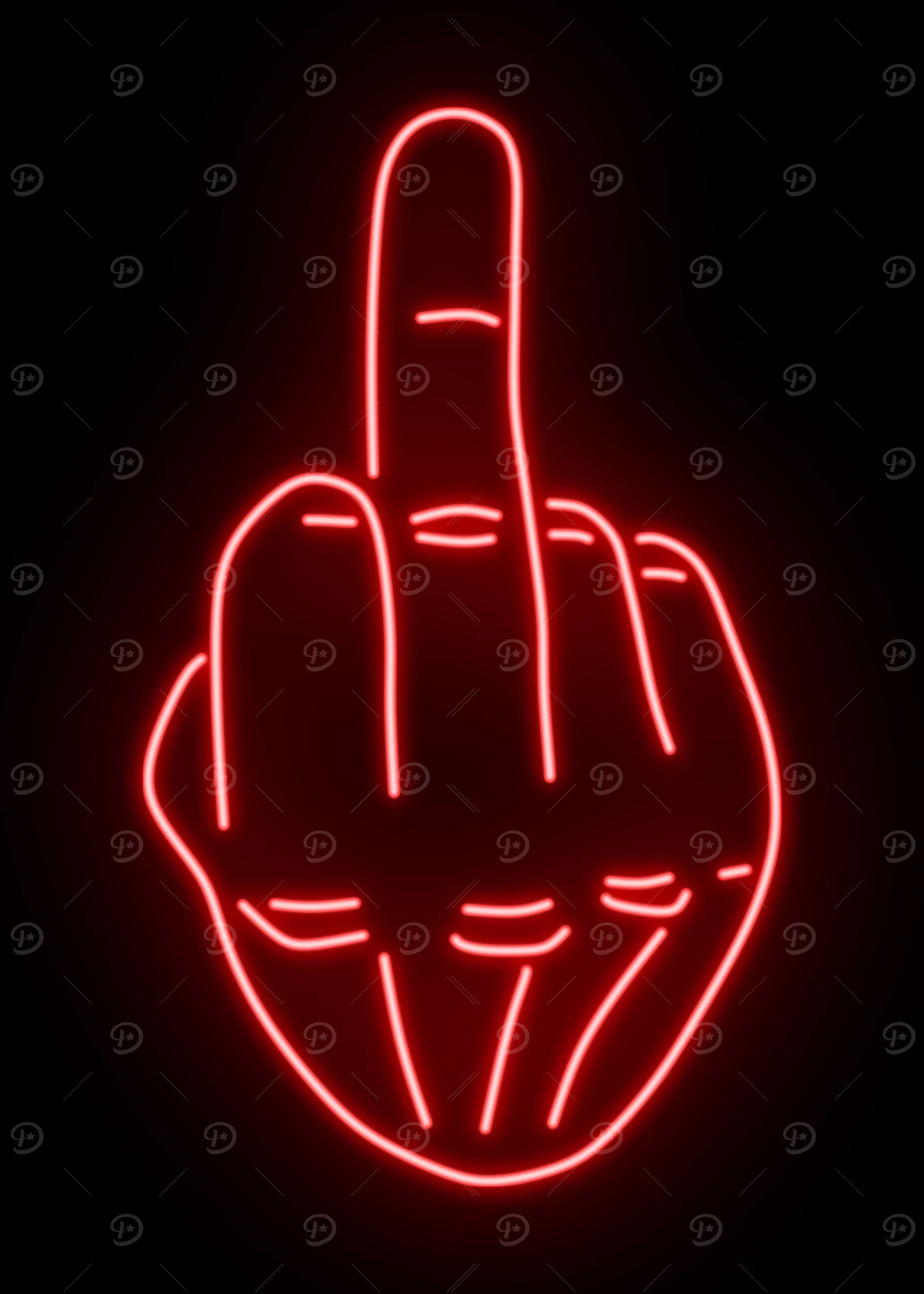 Middle Finger Neon Sign