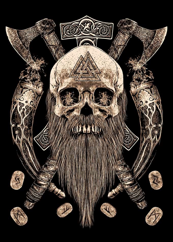 BEARD VIKING SKULL