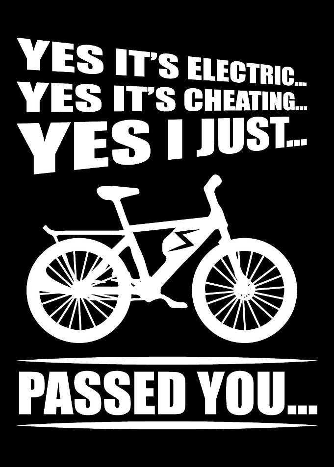 Funny eBike Biker And eBik