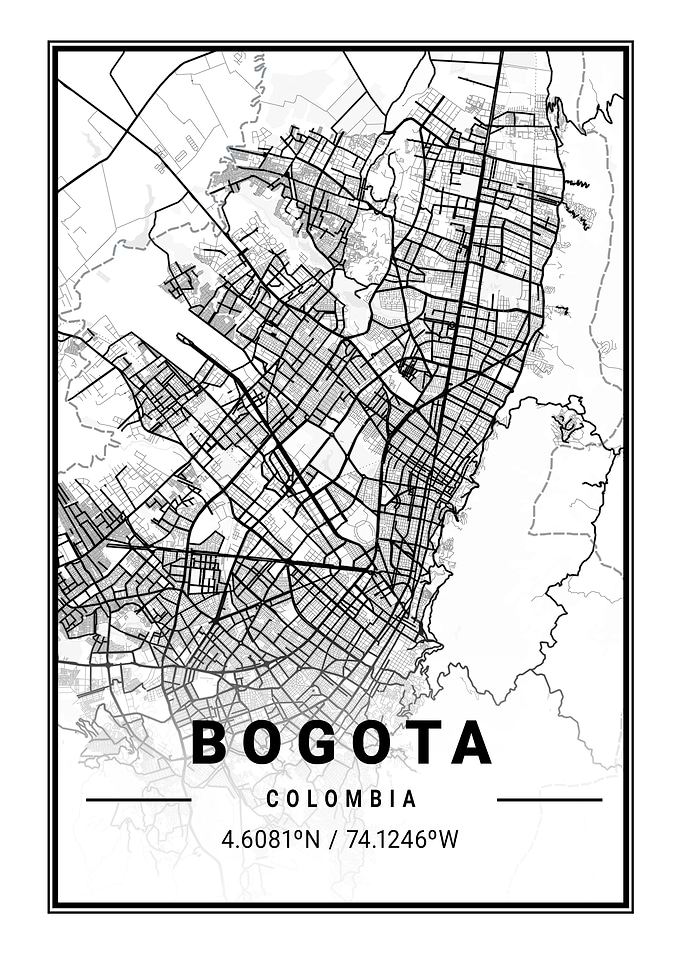 Bogota Light City Map