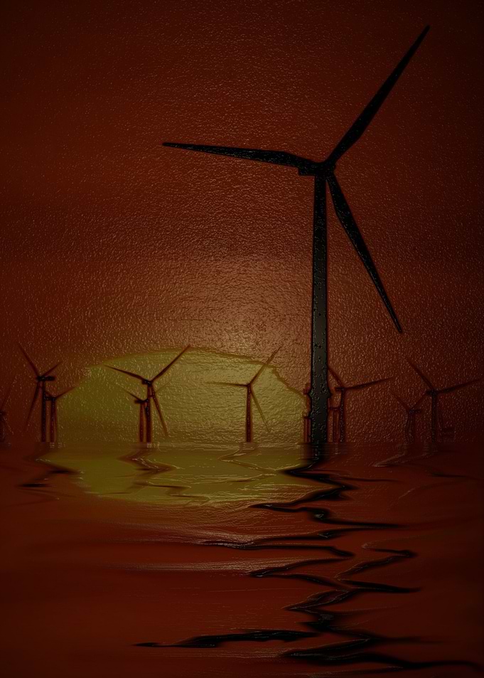 Windmills at Sunset Digit