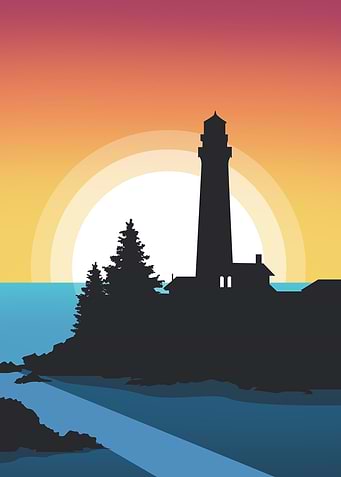 Silhouette of Lighthouse