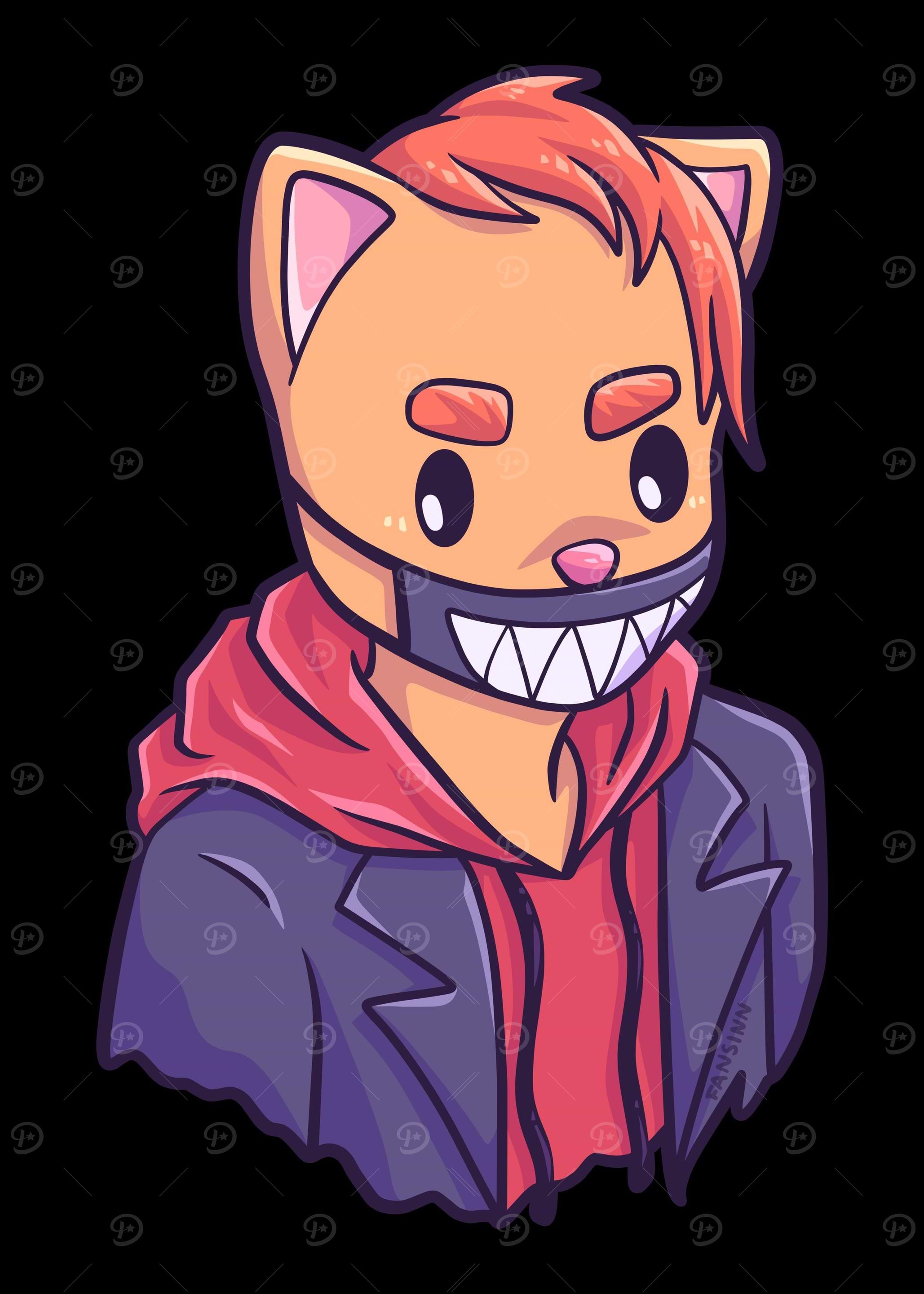 Cat wearing mask for mouth