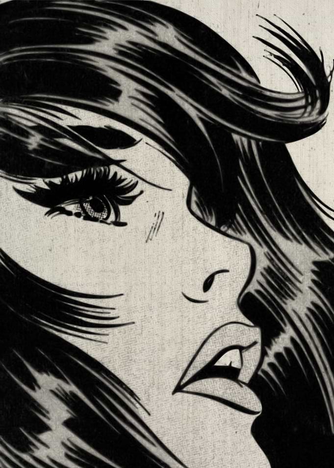 Comic Book Woman Lips