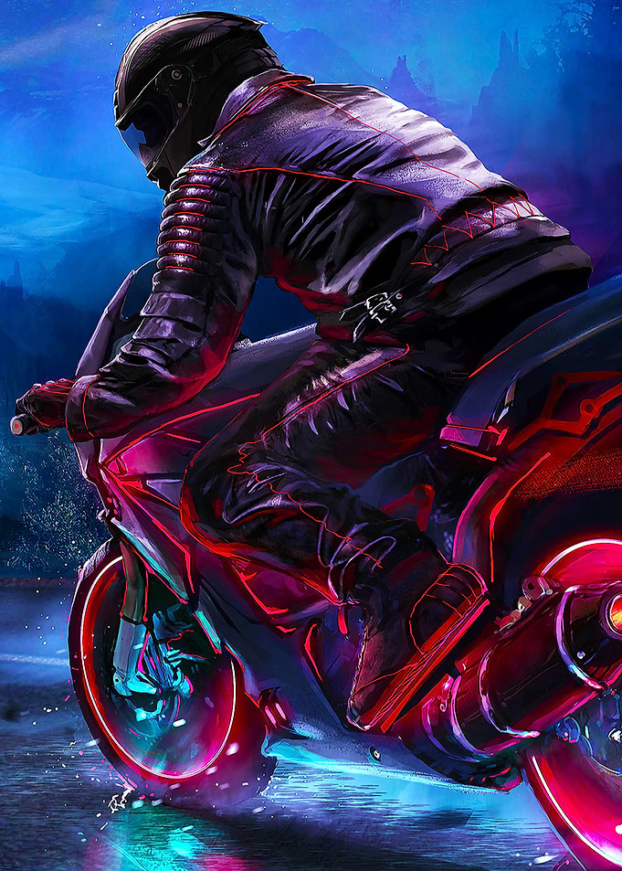 The bike rider artwork