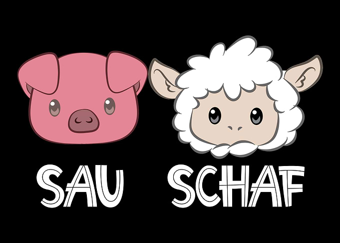 Sau Schaf Scharf Schwein
