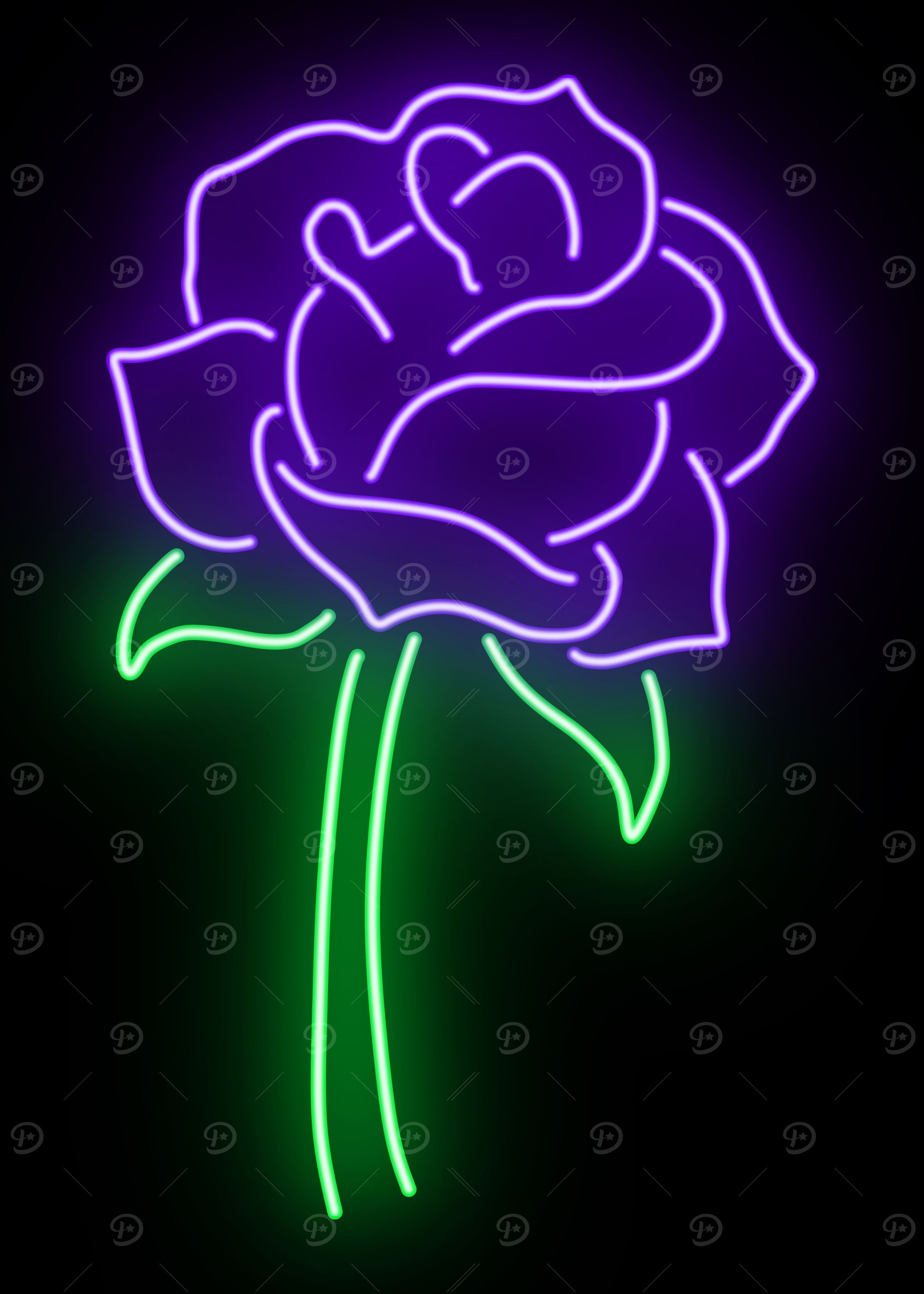 Purple Rose Neon Sign