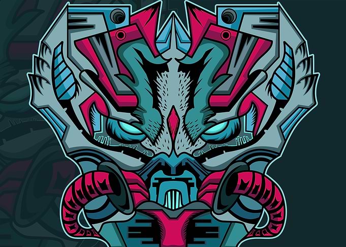 mecha mask illustration