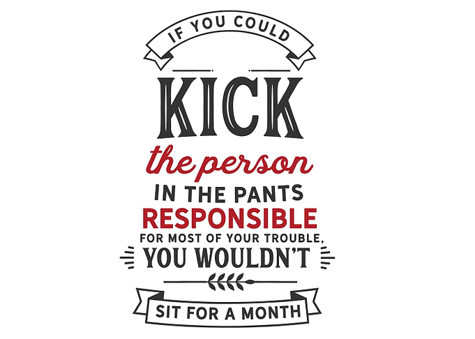 you could kick the person