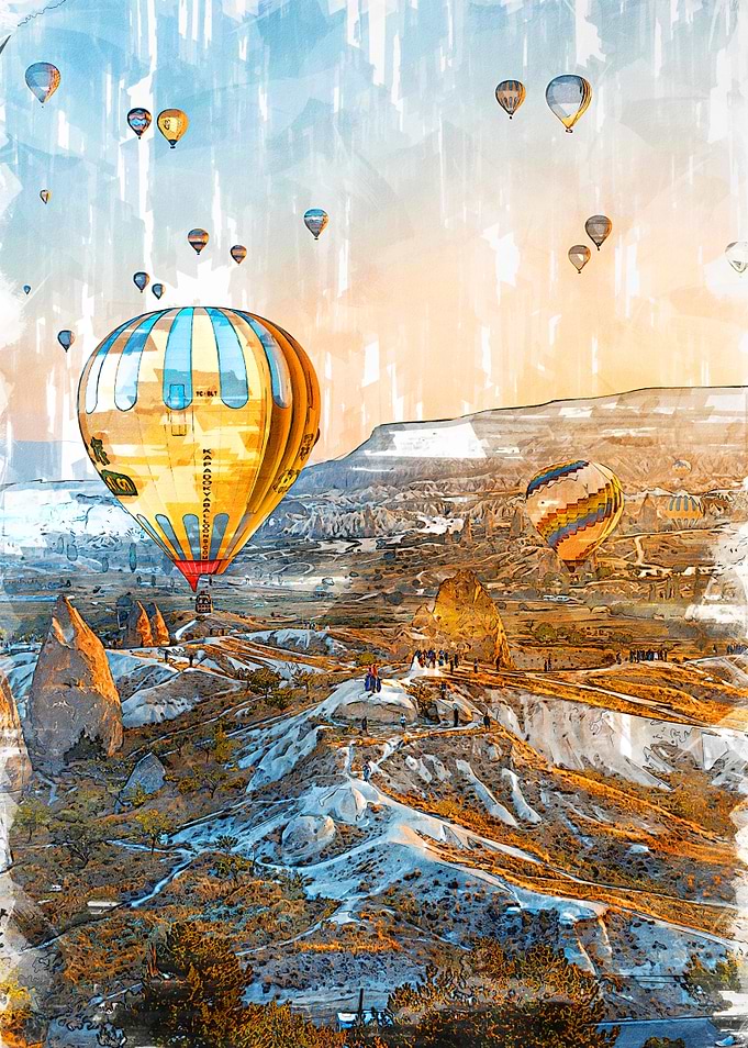 Hot Air Balloons Abstract