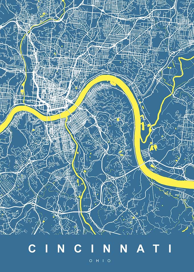 Cincinnati Map Ohio US