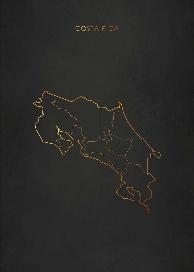 Gold Costa Rica Map