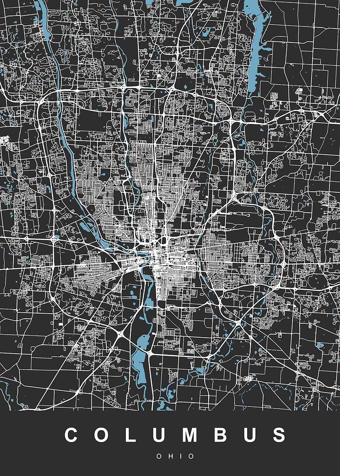 Columbus Map Ohio US