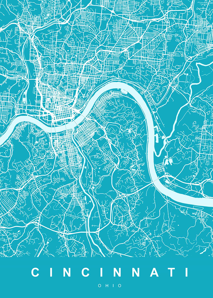Cincinnati Map Ohio US