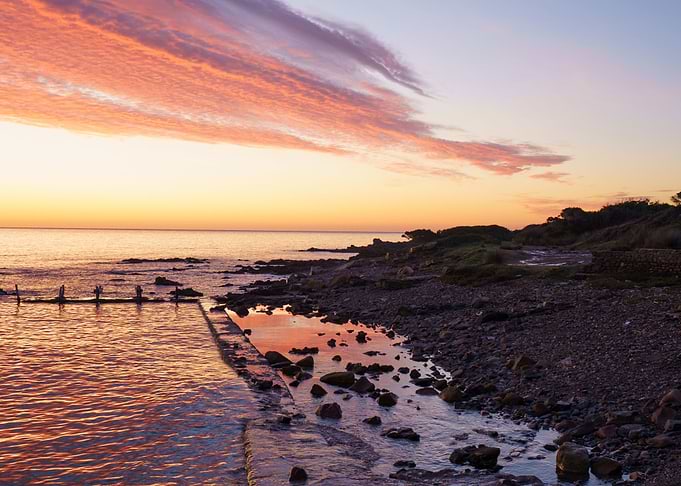 Sea rocks at dawn