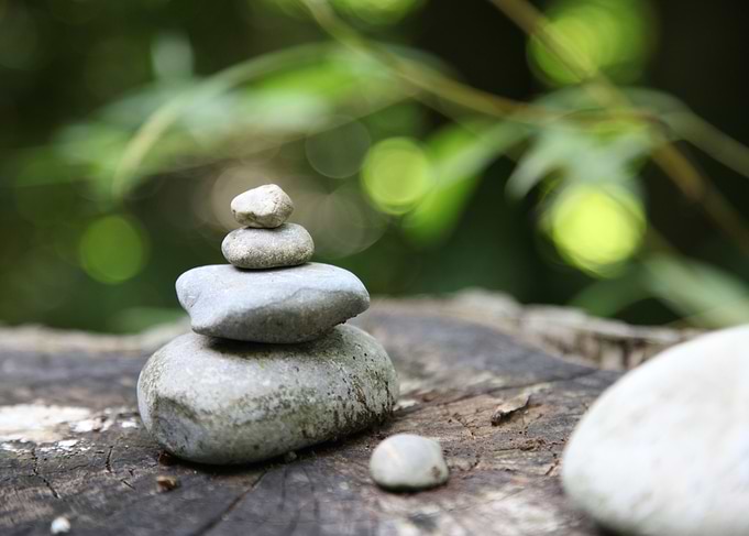 Yoga pile of stone