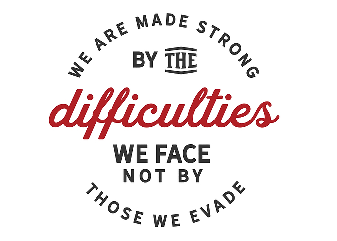 by the difficulties