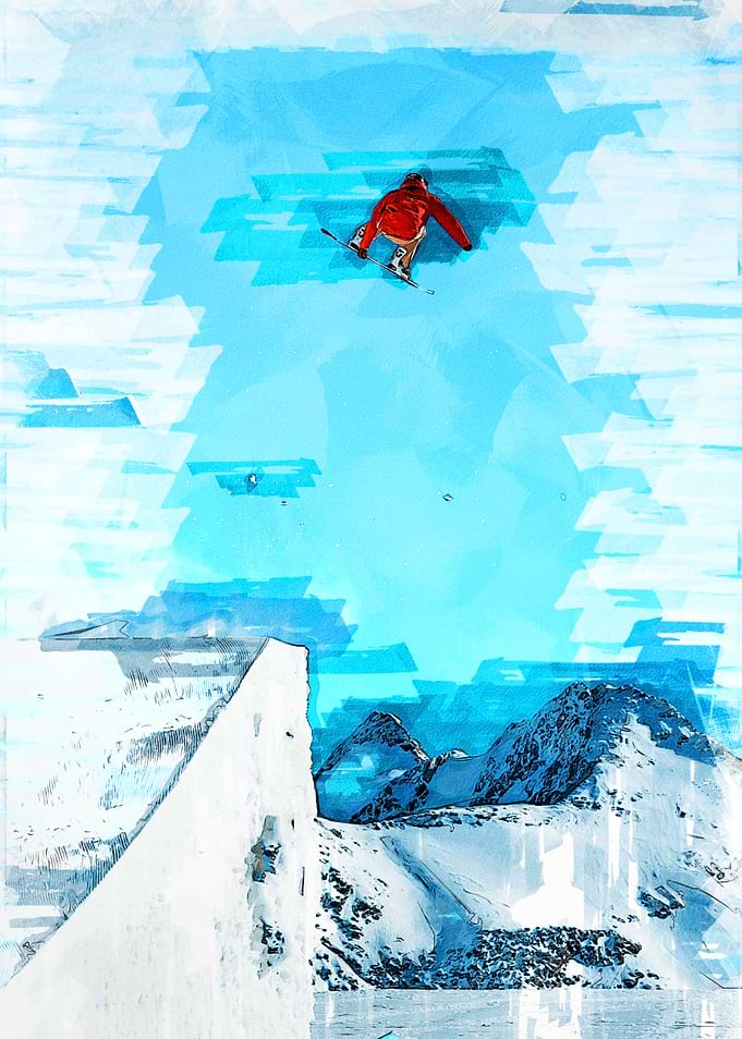Snowboarder In The Air
