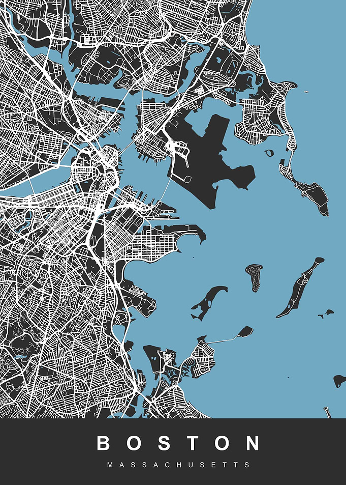 Map Boston United States
