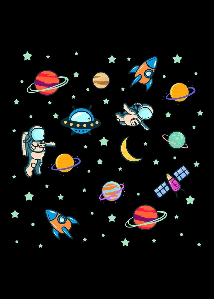 Cute Astronaut Ufo Outer