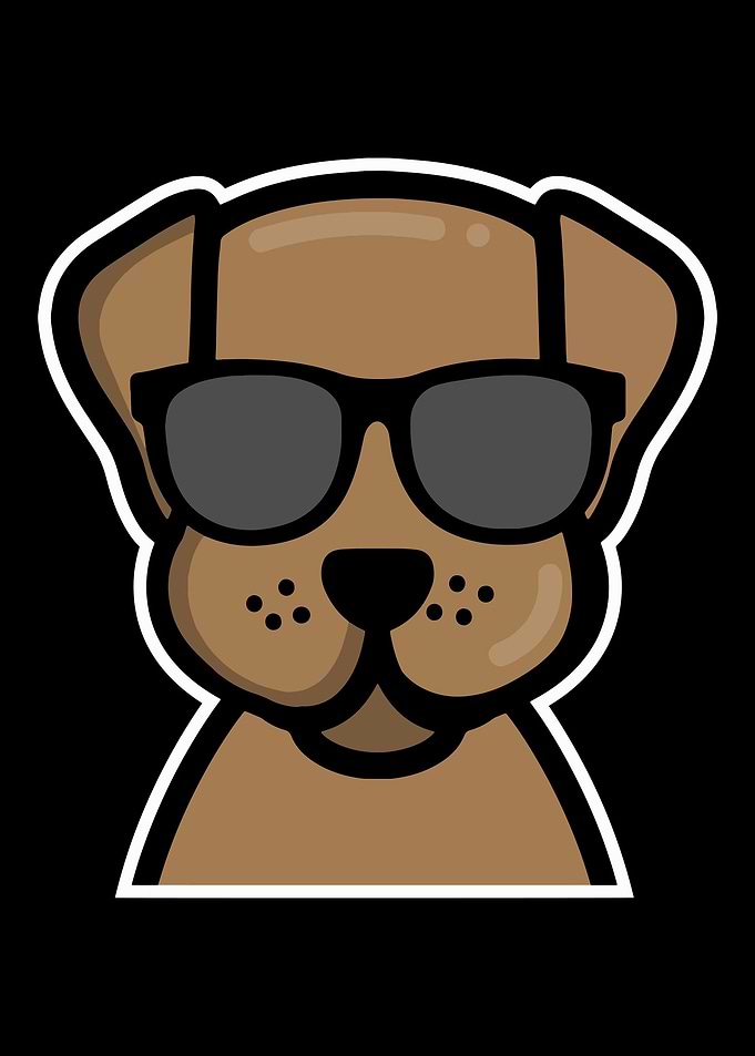 Dog with glasses