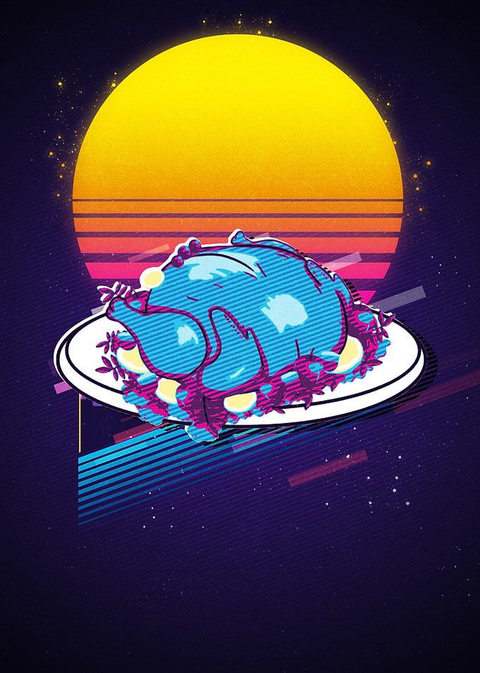 American meal of turkey