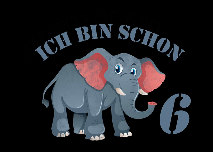 6 Geburtstag Kind Elefant