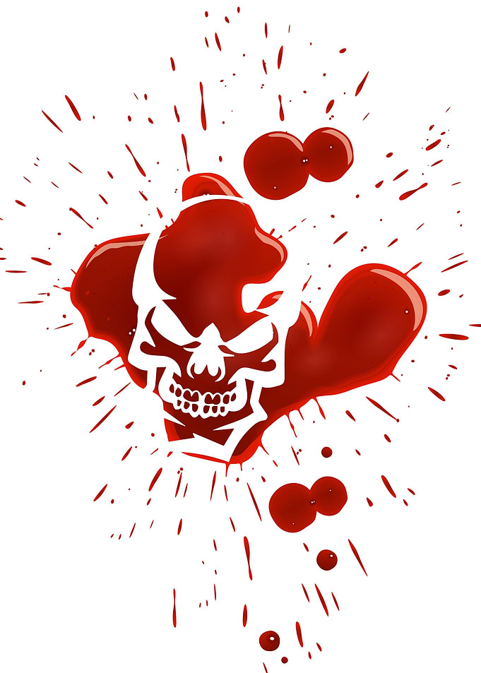 Totenkopf Blutflecken