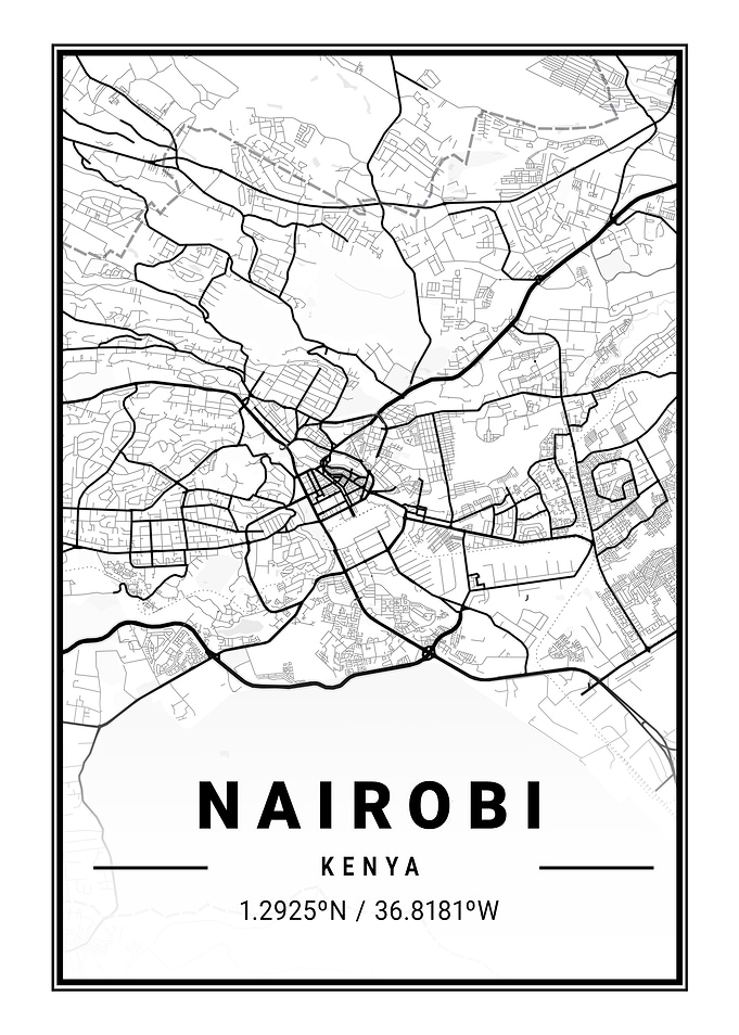 Nairobi Light City Map