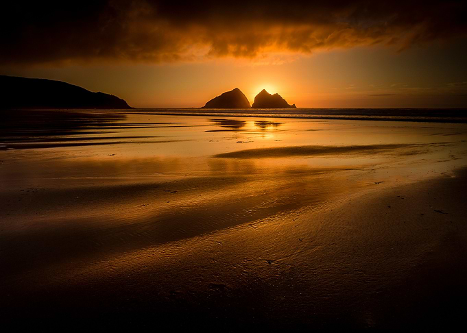 Holywell Bay Sunset