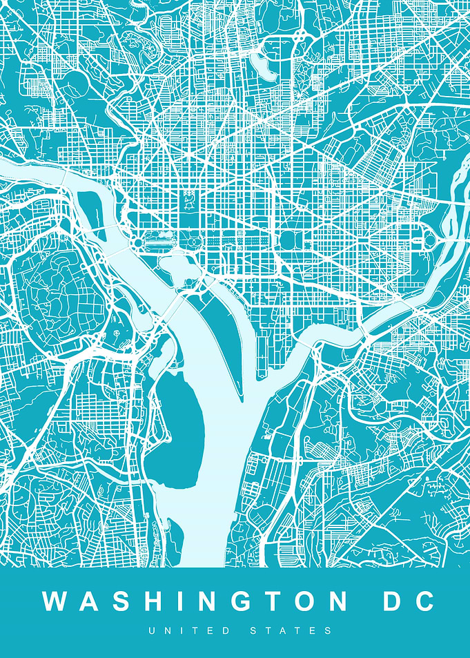 Washington DC City Map US