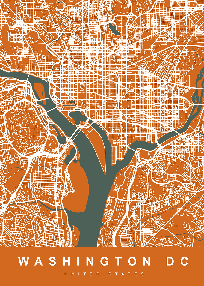 Washington DC City Map US