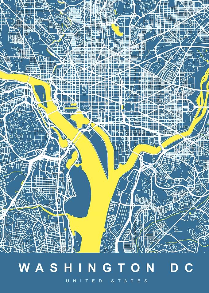 Washington DC City Map US