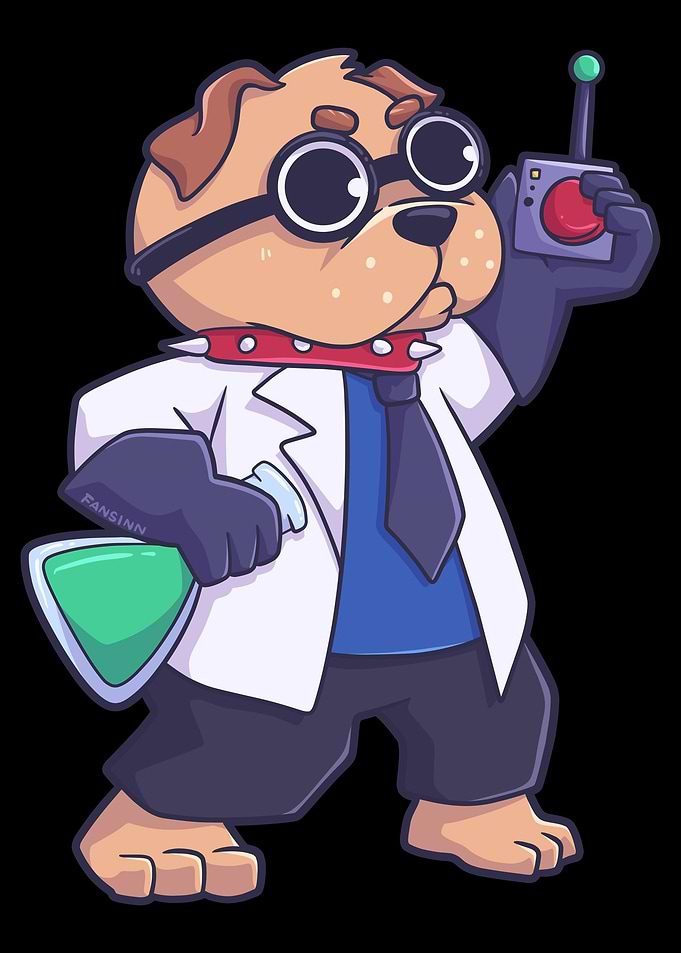 mad scientist dog Nerd