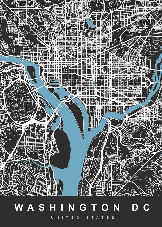 Washington DC City Map US