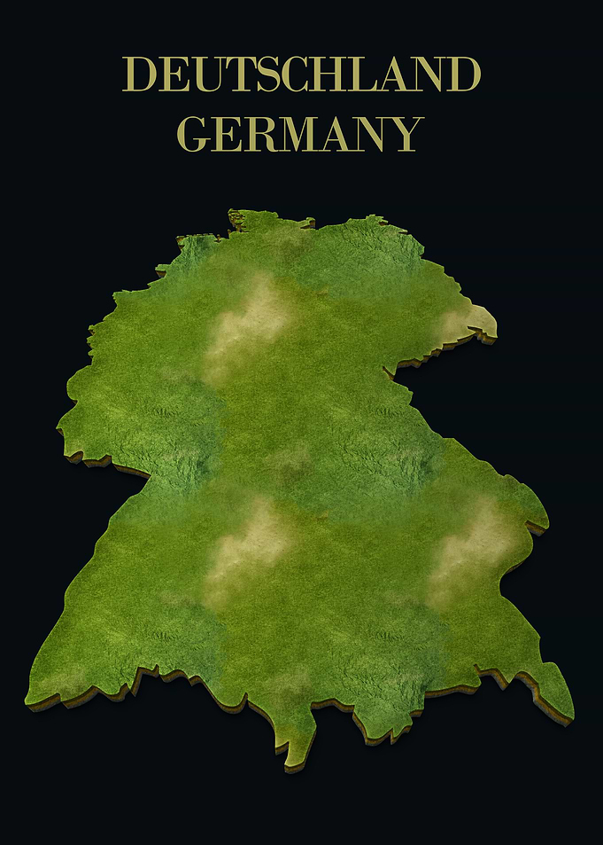 Deutschland Germany Map 3D
