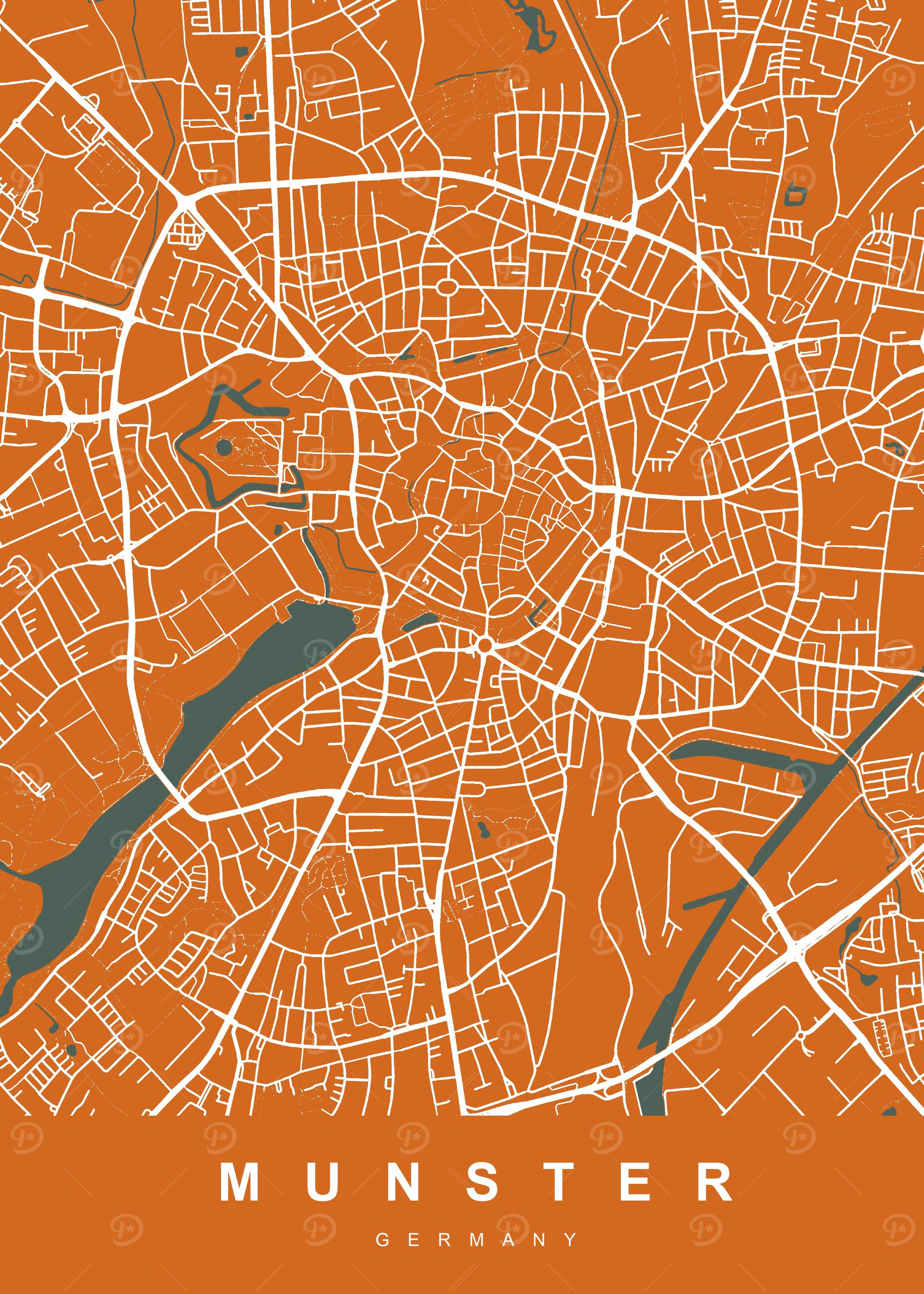 Munster City Map Germany