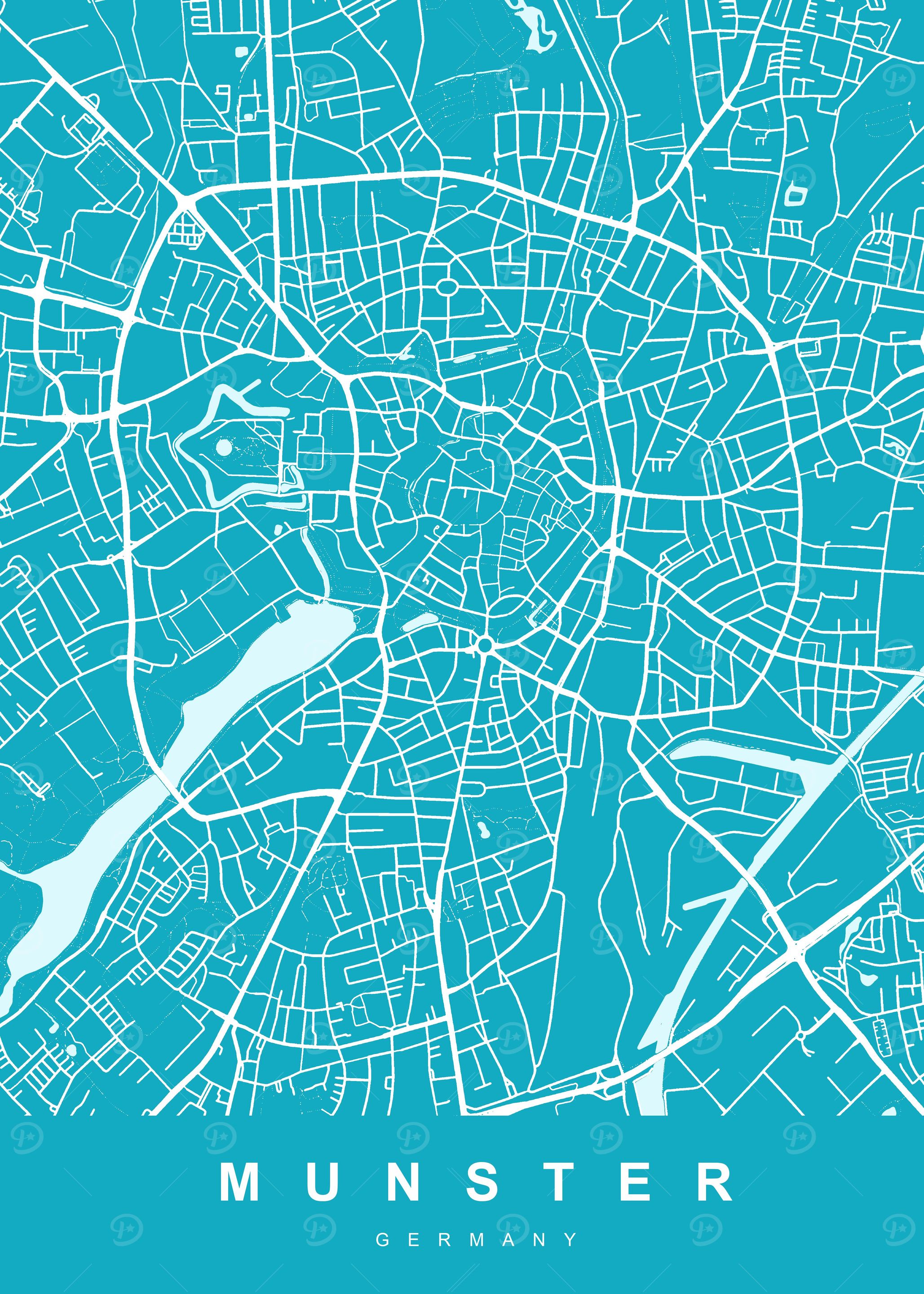 Munster City Map Germany