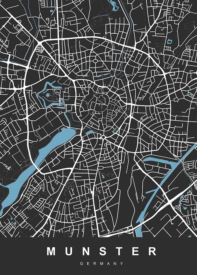 Munster City Map Germany