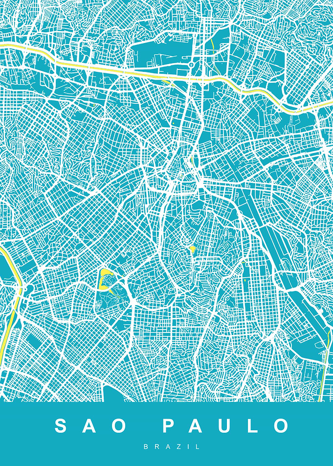 Sao Paulo City Map Brazil