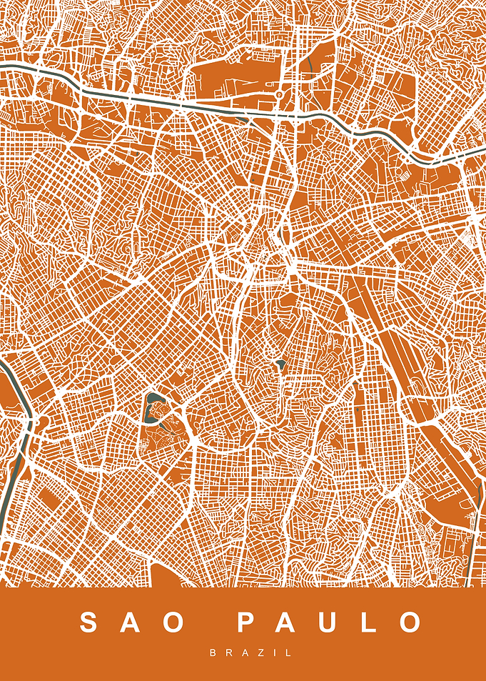 Sao Paulo City Map Brazil