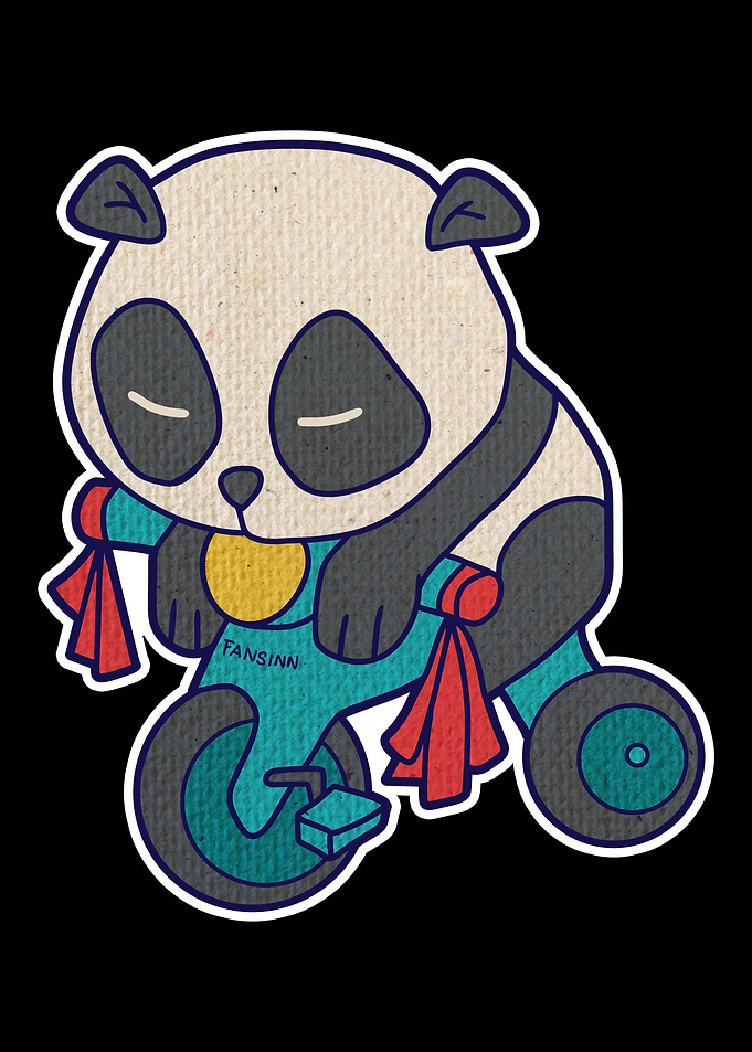 Panda Boy Bicycle animal s