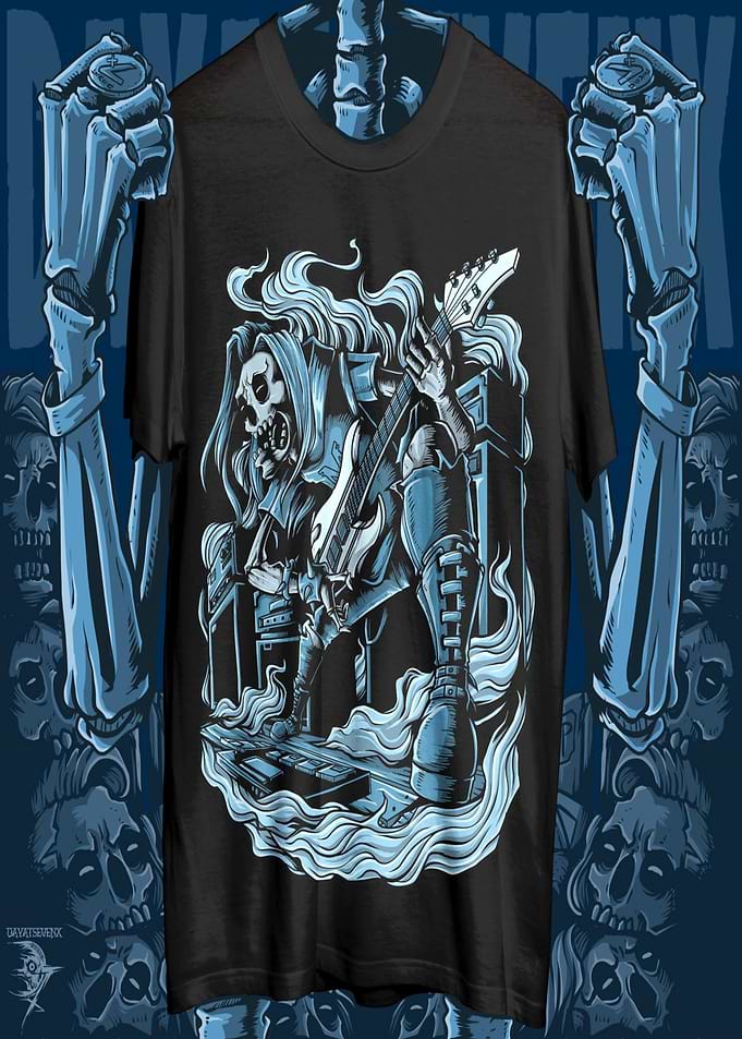 guitar clothes skull
