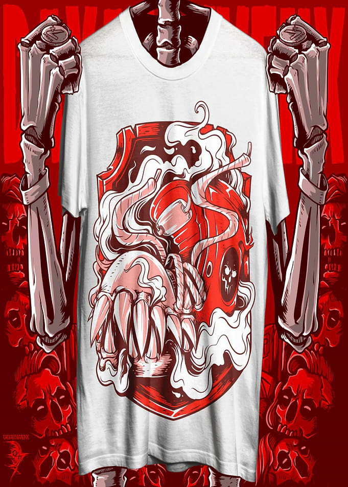 red clothes skull