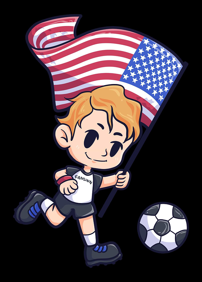 Soccer USA flag Young Chil