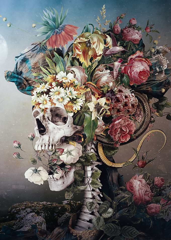 Flower skull